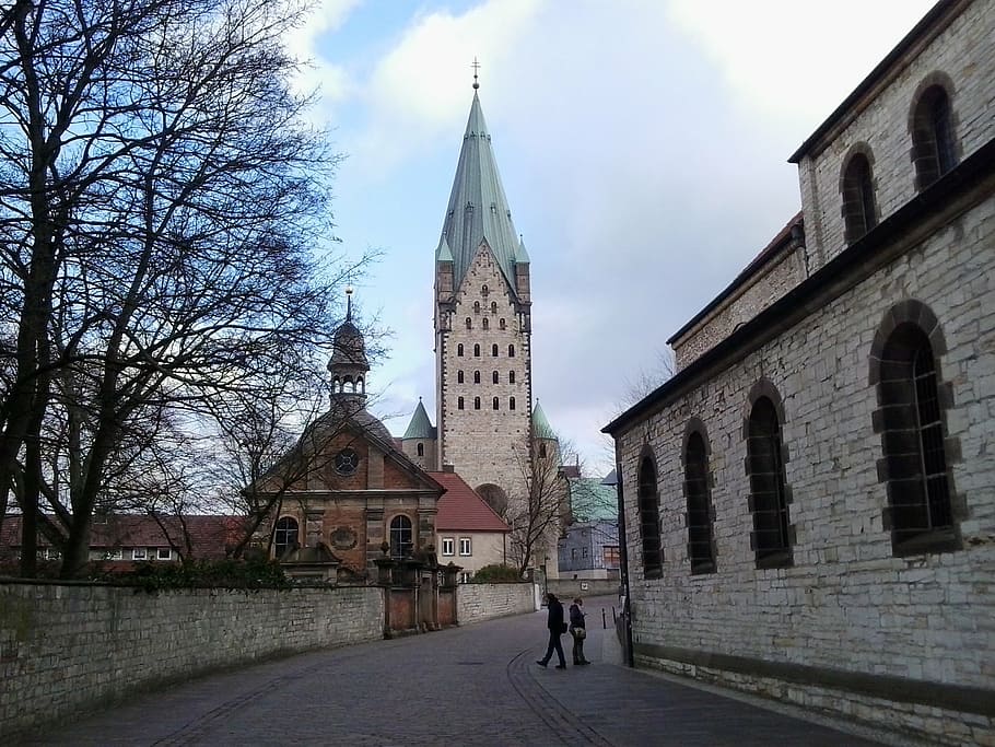 paderborn, dom, west view, church, architecture, religion, building exterior HD wallpaper