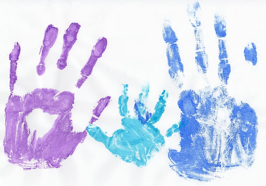 several handprints, hands, personal, human, color, family, pressure HD wallpaper