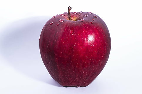 red apple on white surface, fruit, crop, food, dessert, fresh HD wallpaper