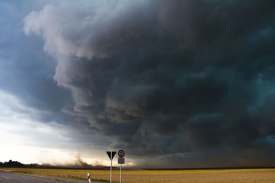 sky, squall line, storm, thunderstorm, storm hunting, forward HD wallpaper