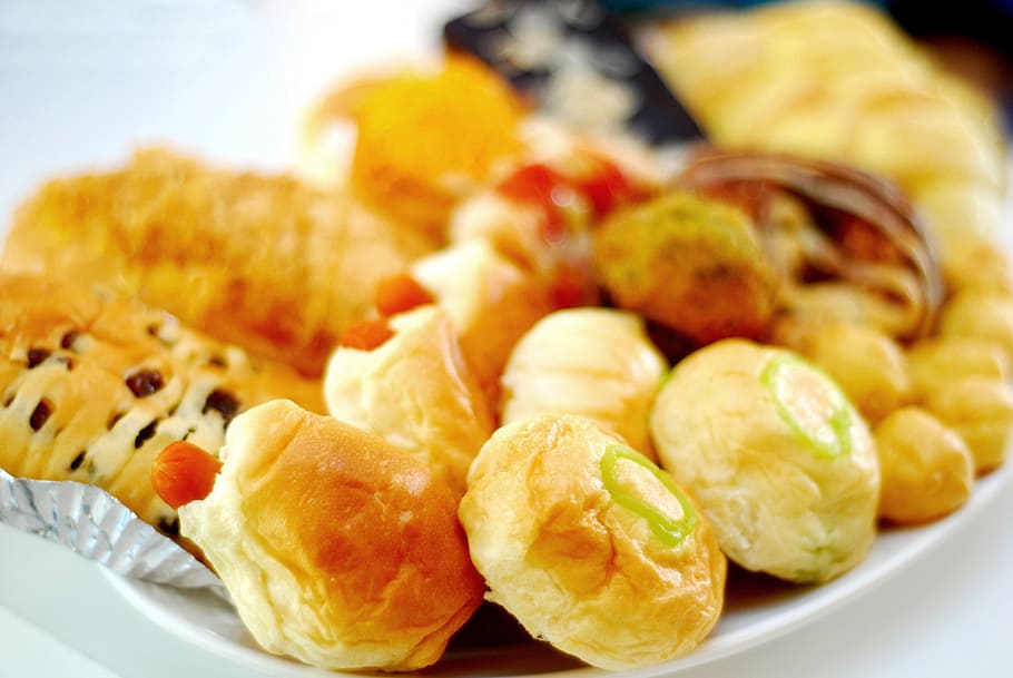 buns, bakery, sweets, bread, meal, food, food and drink, ready-to-eat HD wallpaper