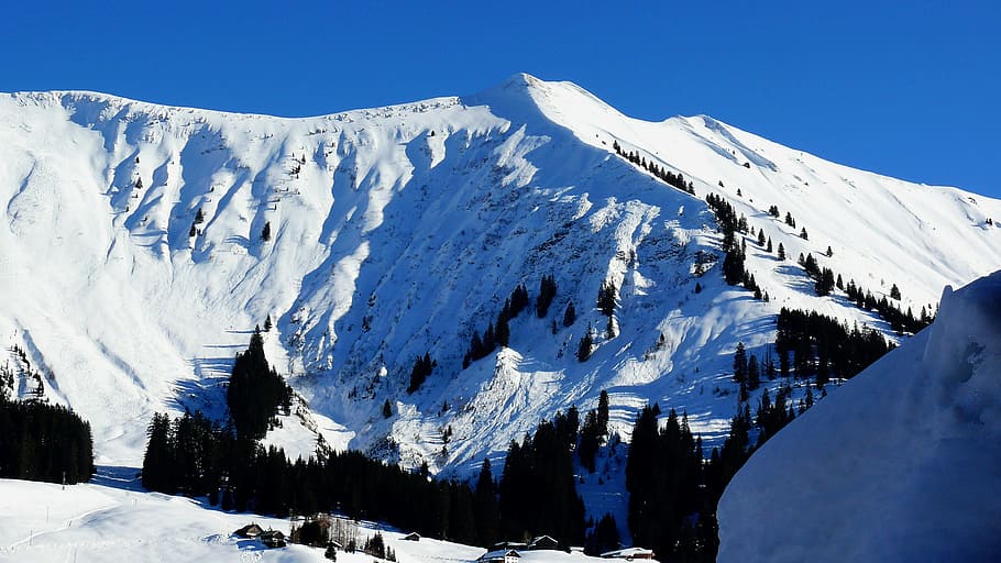 Winter, Mountains, Snow, Wintry, Alpine, ski area, alpenblick HD wallpaper