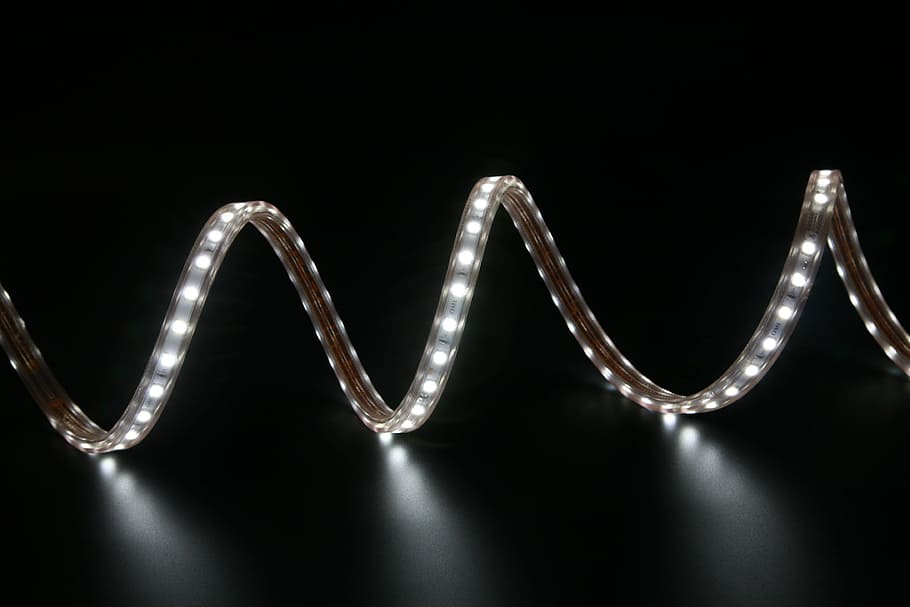 white LED string light, led strip, lights, festive, decoration