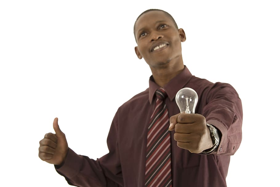 man, person, top, bulb, african, idea, light bulg, electric bulb HD wallpaper