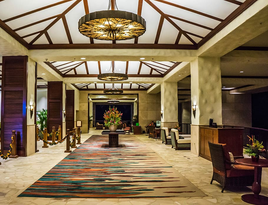 architectural photography of hallway, Ko Olina, Marriott, Hotel
