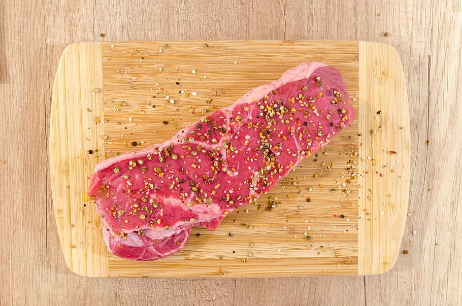 HD wallpaper: meat, wood, beef, steak, food, barbecue, pepper, fillet ...