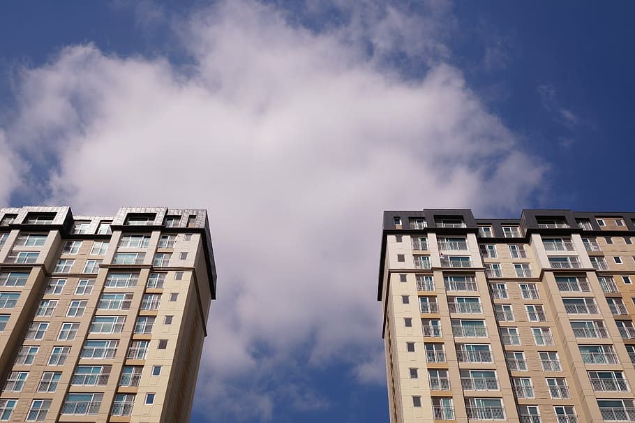 apartments, sky, landscape, building exterior, architecture HD wallpaper
