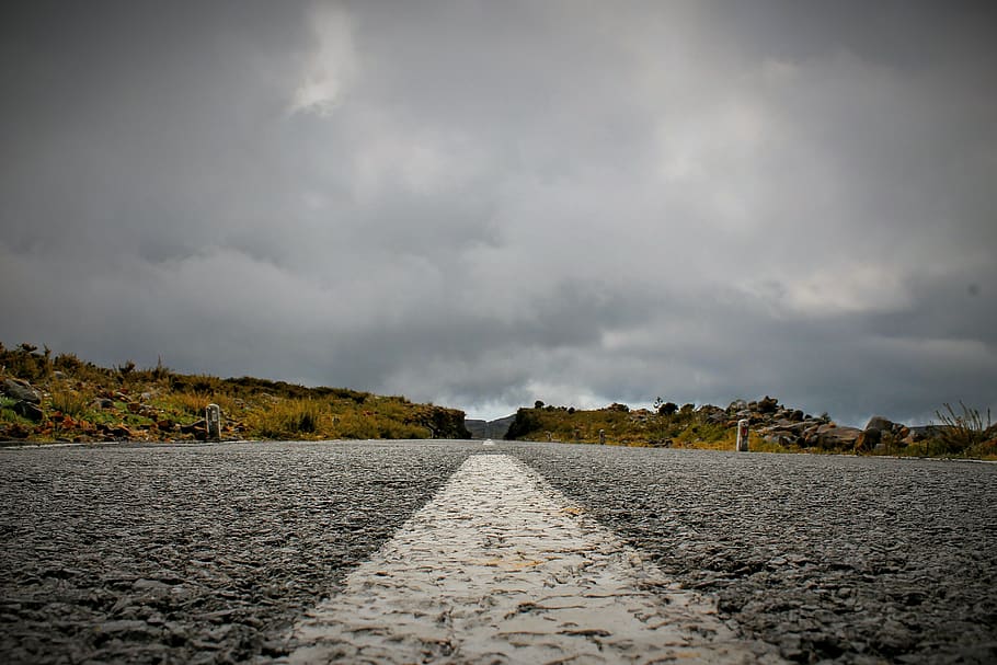 road, cloudy, without end, sky, cloud - sky, nature, overcast HD wallpaper