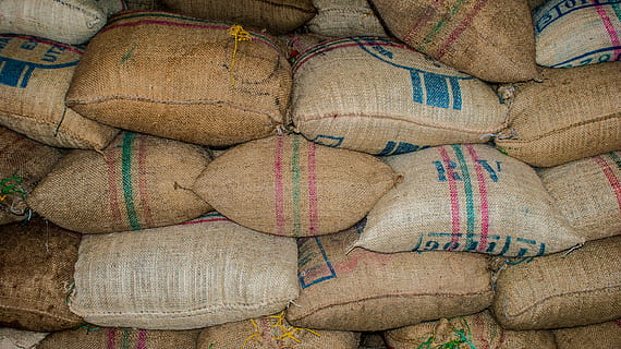 brown printed sack lot, photo of pile of brown sacks, bag, feed HD wallpaper