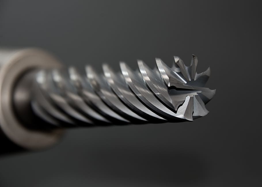 Silver Drill Bit in Macro Lens, close-up, drilling head, metal HD wallpaper