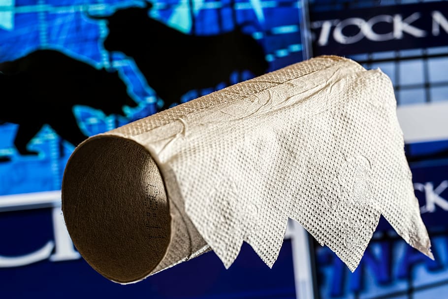 brown tissue paper roll, stock market collapse, stock exchange, HD wallpaper