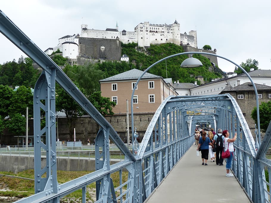 Bridge, Web, mozartsteg, protected monument, imbergstrasse HD wallpaper