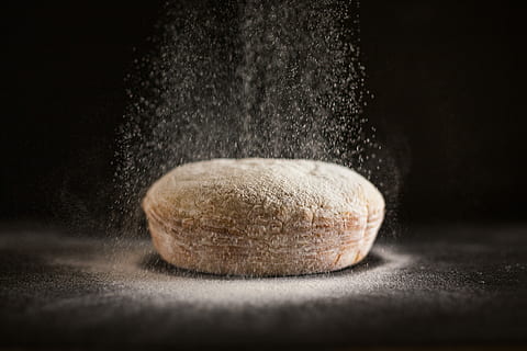 selective photo of baked pastry, bread sprinkle with powder sugar HD wallpaper