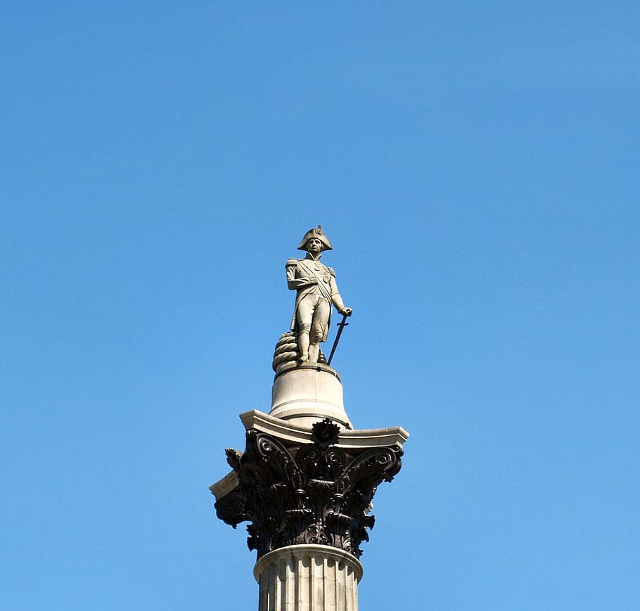 Lord Nelson, London, Trafalgar Square, statue, places of interest, HD wallpaper