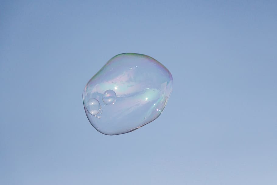 soap bubbles, blow, float, fly, ease, water, background, mirroring HD wallpaper
