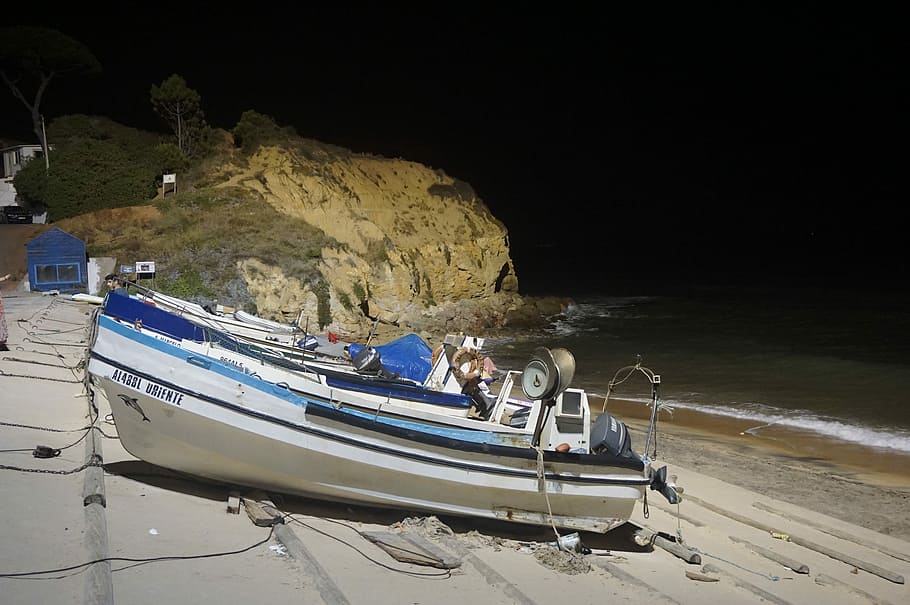 Vessel, Night, Quiet, Tranquility, Water, litoral, rest, nautical vessel HD wallpaper