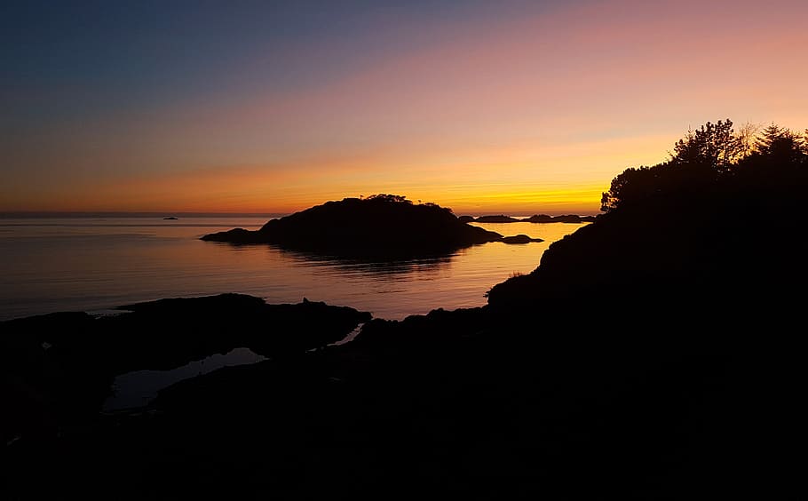 Sunset, Egersund, Norway, Landscape, nature, sea, dusk, scenics, HD wallpaper