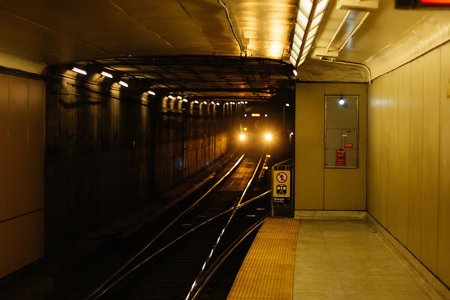 train terminal, lights, platform, railway, subway, train station HD wallpaper