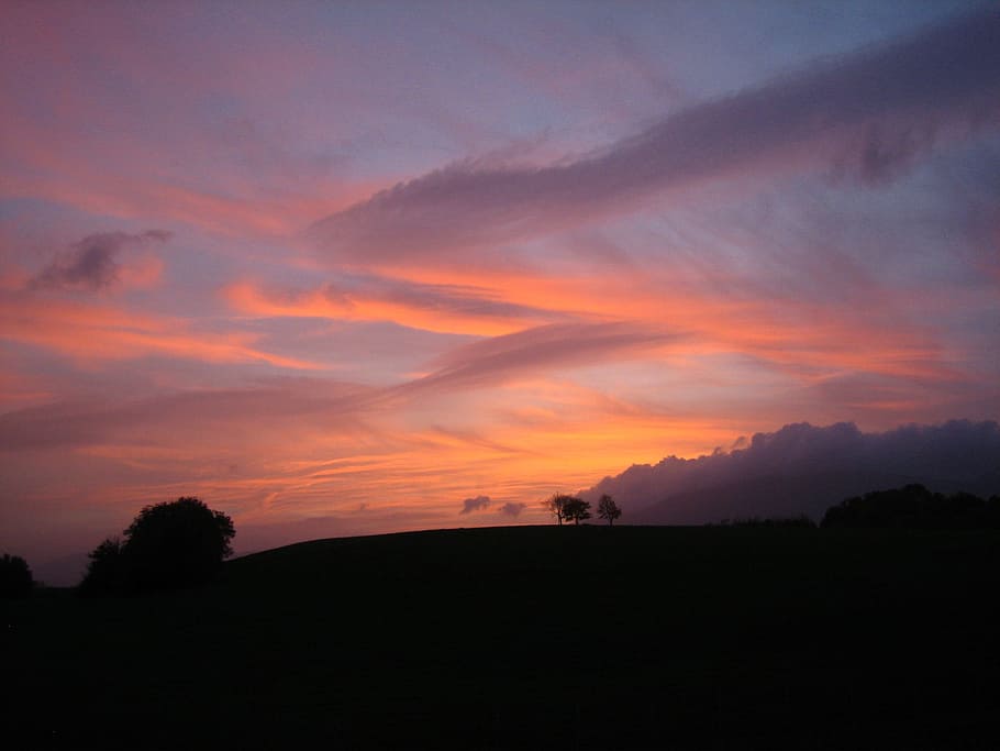 Twilight, Landscape, Sky, sunset, silhouette, dramatic sky HD wallpaper
