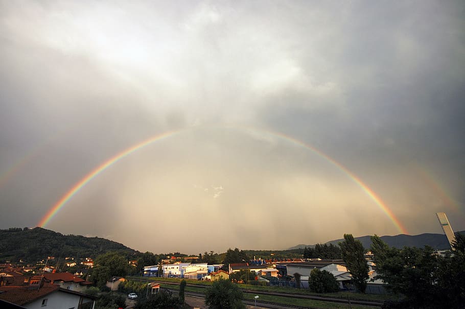 rainbow, landscape, nature, sky, outdoor, scenic, cloud - sky HD wallpaper