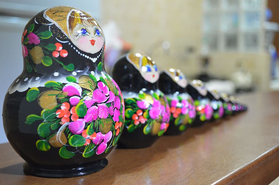 doll, perspective, russia, multi colored, art and craft, close-up HD wallpaper