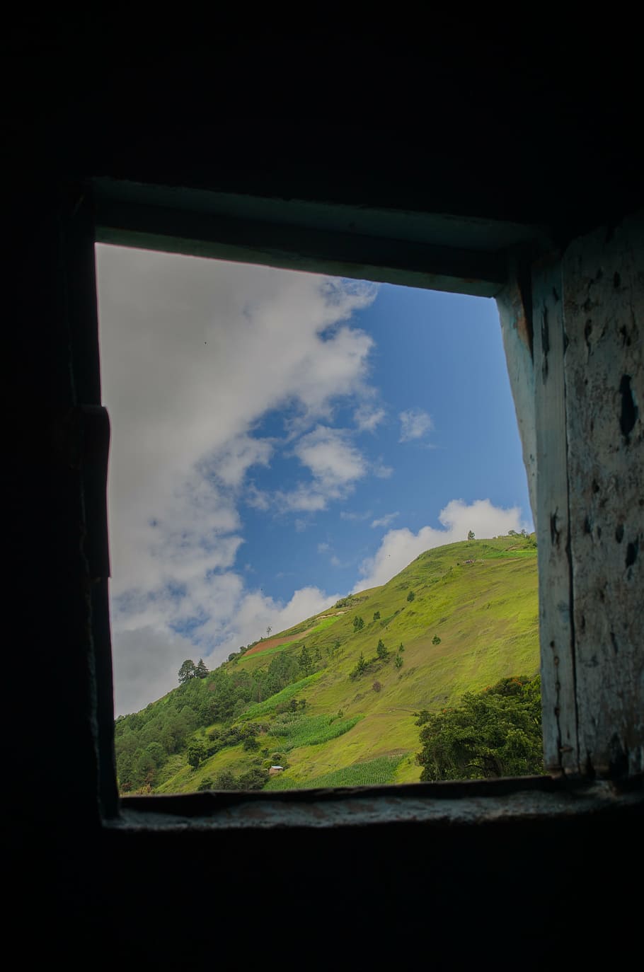 window, scene, natural, nature, sky, landscape, summer, grass HD wallpaper