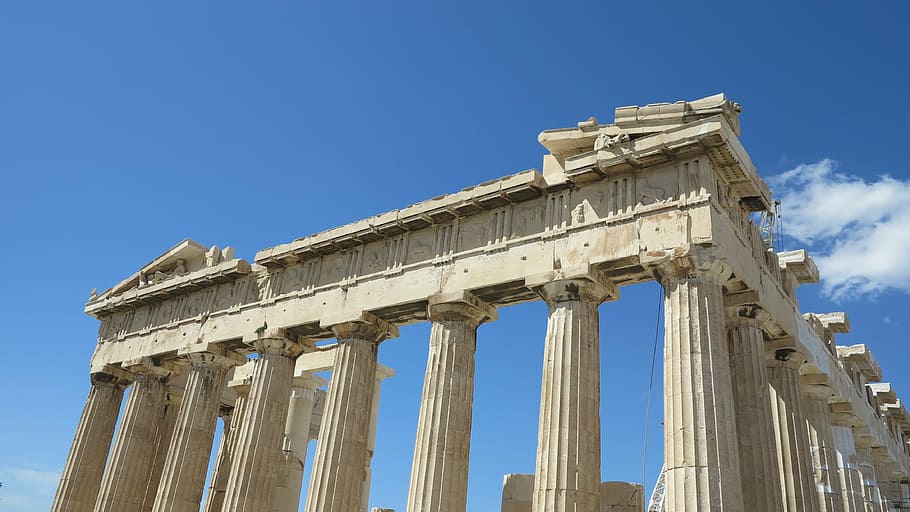acropolis, temple, sky, architecture, travel destinations, architectural column HD wallpaper