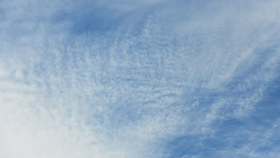 cirrocummulus, clouds, sky, weather, pattern, background, blue HD wallpaper