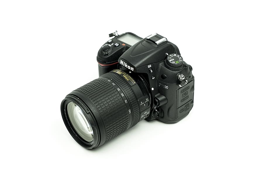 camera, dslr, lens, floor, white, nikon, flash, black, technology HD wallpaper