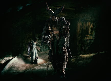 horned male character walking near woman in gray dress wallpaper HD wallpaper