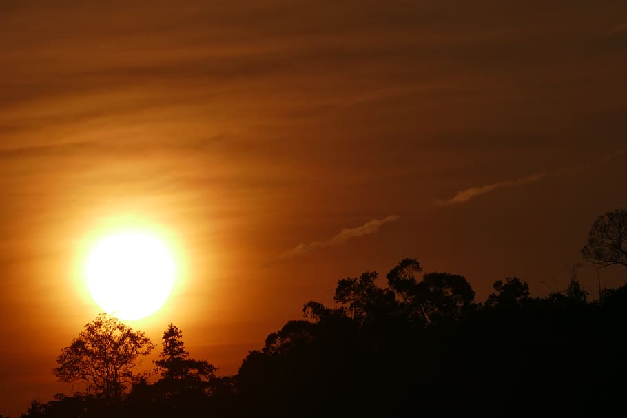 sunset, beauty in nature, scenics - nature, sky, orange color HD wallpaper
