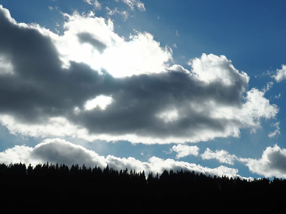 clouds, sun behind the clouds, sky, nature, karelia, the sky over lake ladoga HD wallpaper