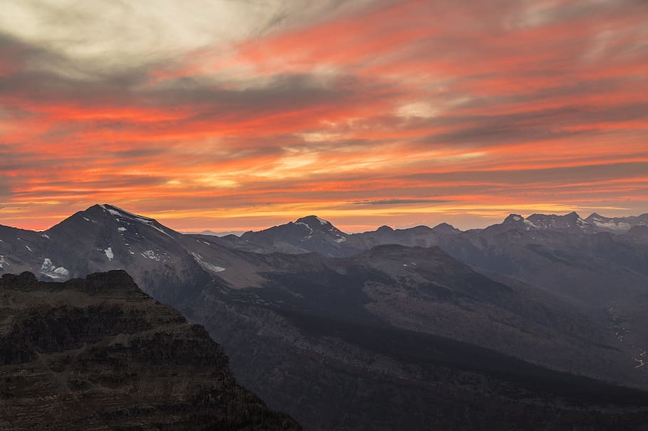mountain during sunset, Scenic, Landscape, Mountains, heaven's peak HD wallpaper
