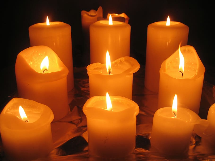 yellow pillar candles, Advent, Candles, Light, Lights, Evening HD wallpaper