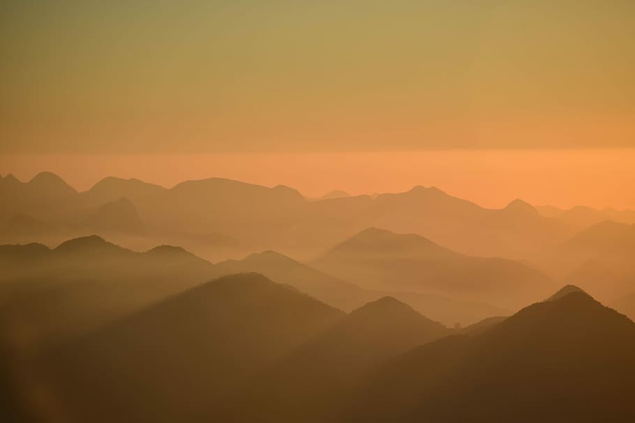 bird's eye view of mountains, black mountain during daytime photo HD wallpaper