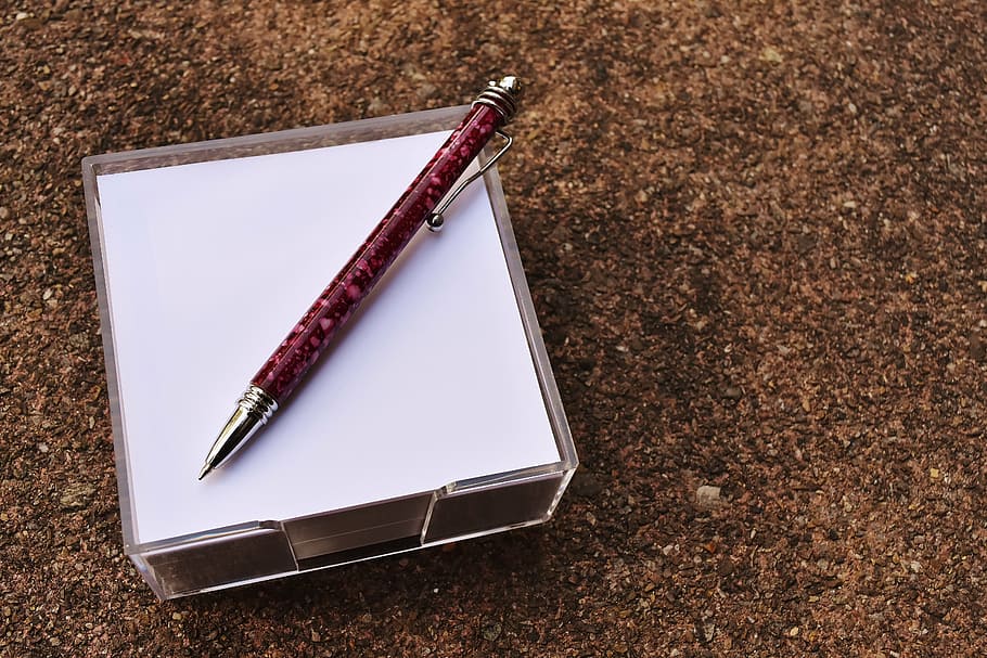 red pen on paper, stickies, memo, notes, writing tool, notepad HD wallpaper
