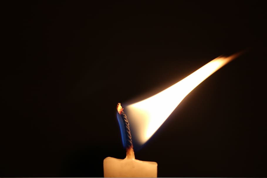 close up photography of lit candle, flame, candlelight, burning HD wallpaper