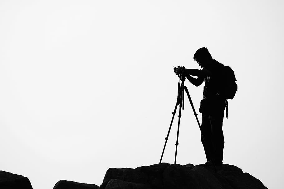 man, person, cloudy, camera, adult, backpack, equipment, photographer HD wallpaper