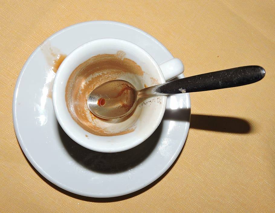cup, dirty, coffee, teaspoon, saucer, food and drink, eating utensil HD wallpaper