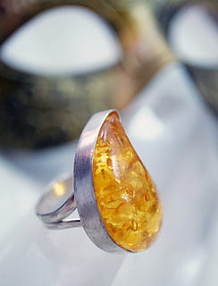 amber, ring, sterling silver, stone, gem, gemstone, charm, talisman HD wallpaper