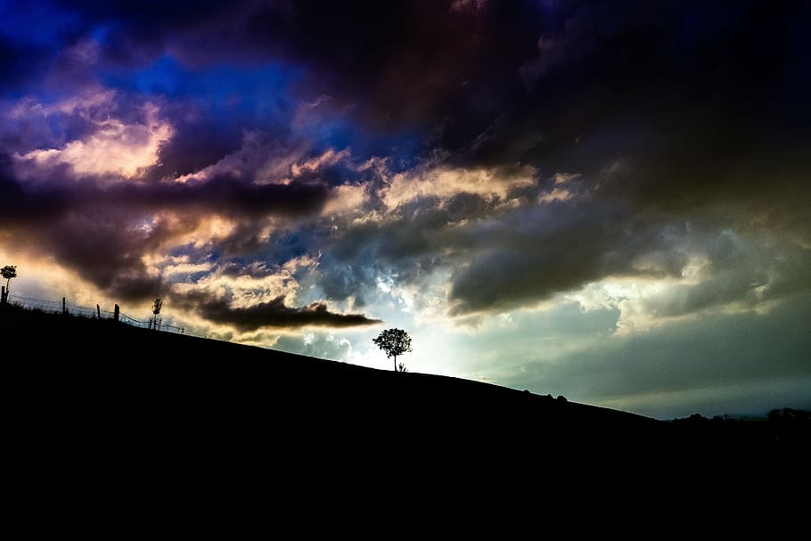 nature, landscape, sky, clouds, hill, mountain, travel, trip HD wallpaper