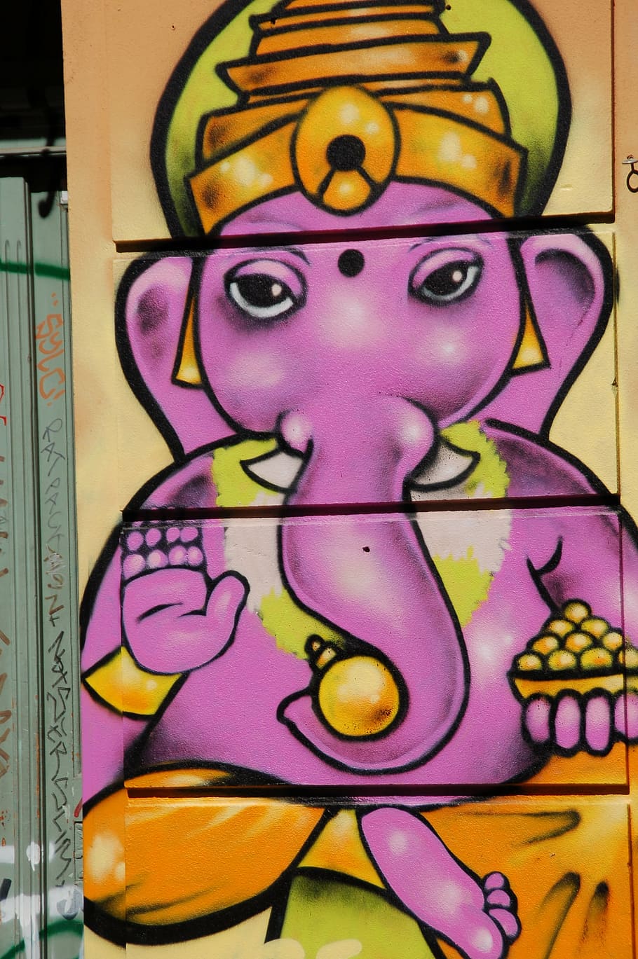 graffiti, berlin, elephant, multi colored, representation, close-up HD wallpaper