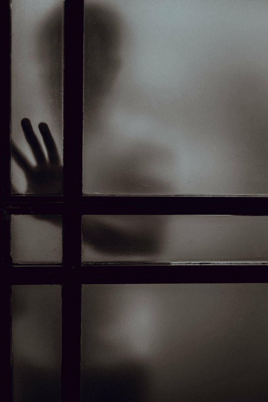 person placing hand on frosted door panel, dark, glass, window HD wallpaper