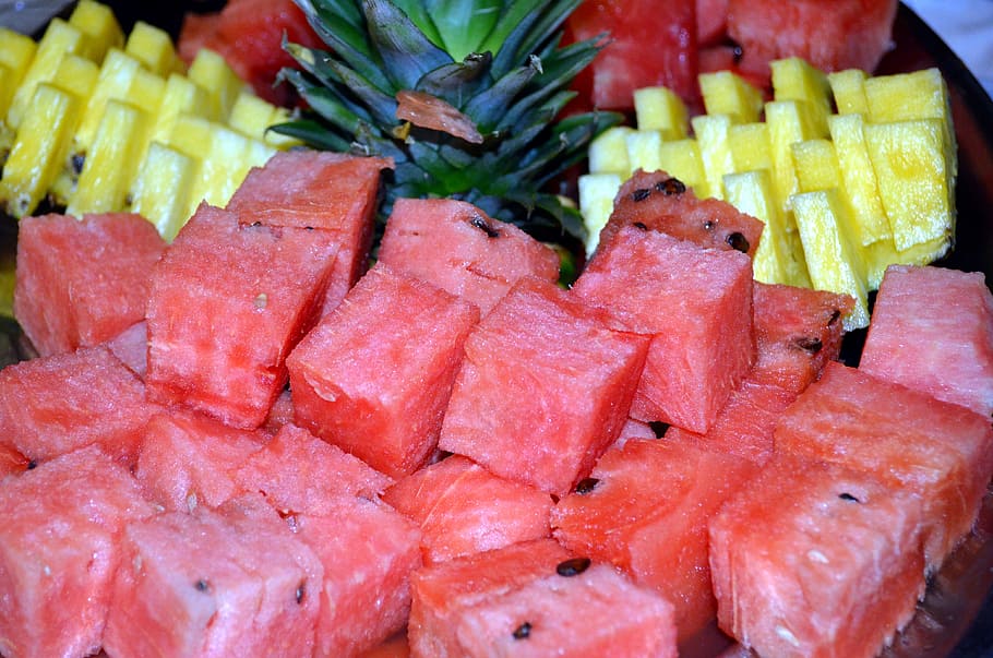 fruit, watermelon, pineapple, food and drink, freshness, healthy eating HD wallpaper