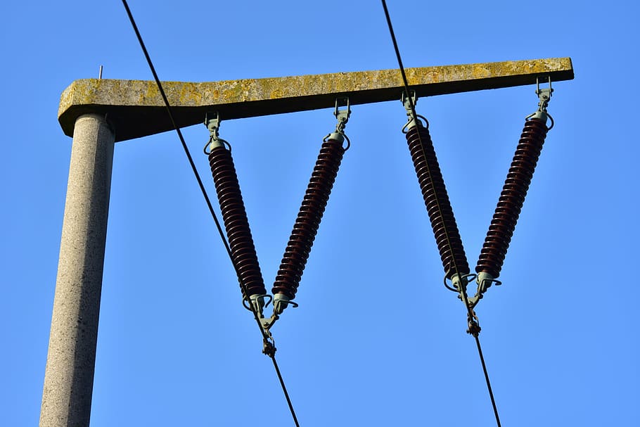 catenary, current, power line, energy, electricity, technology HD wallpaper