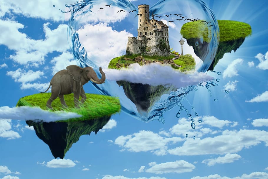 nature, cloud, sky, landscape, photoshop, cloud - sky, plant HD wallpaper