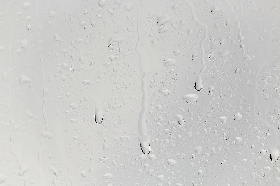water droplets, drop of water, run off, rain, window, beaded