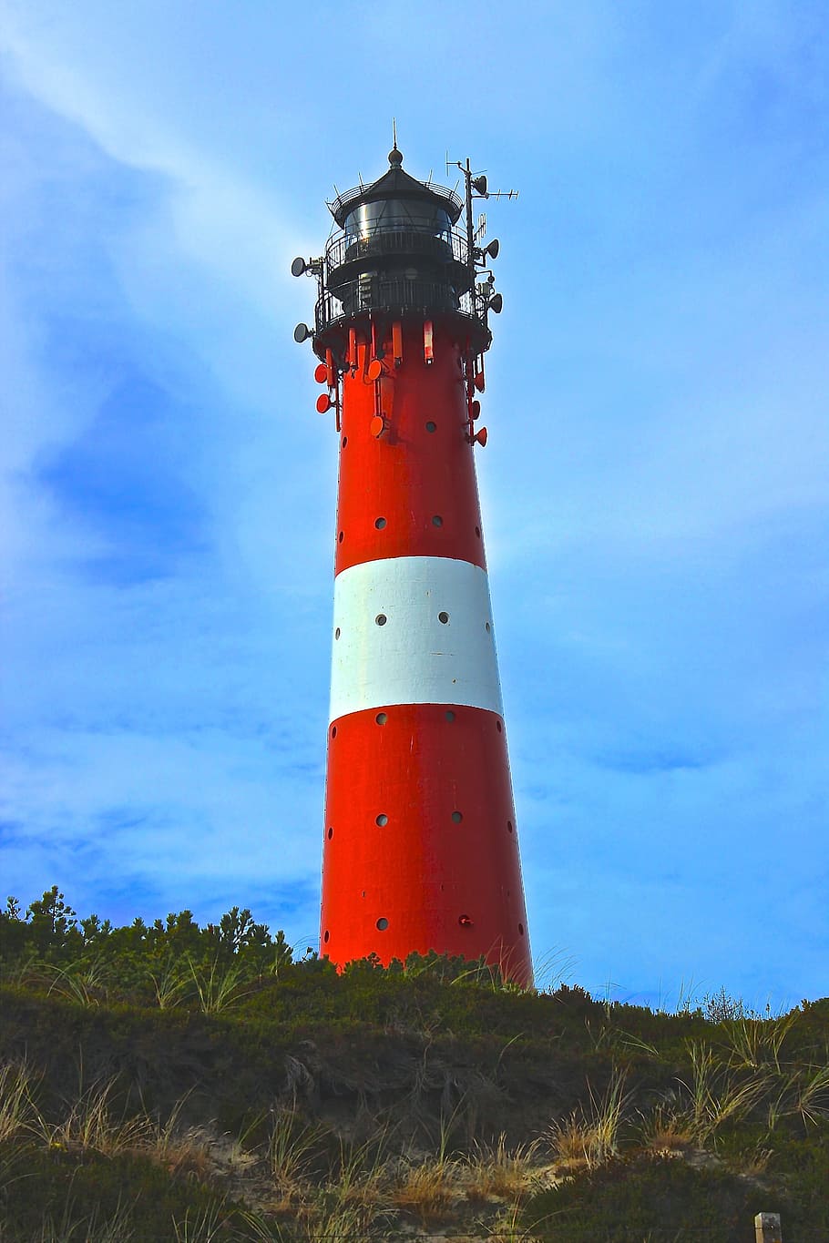 lighthouse, north sea, sylt, hörnum, guidance, sky, built structure