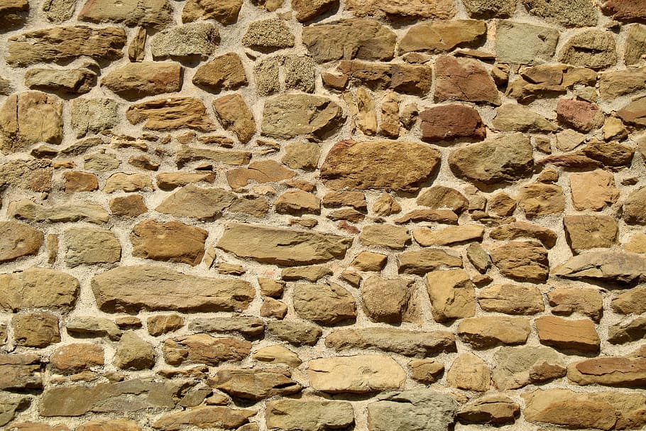 close-up photo of brown wall, stone, stone wall, masonry, backgrounds HD wallpaper