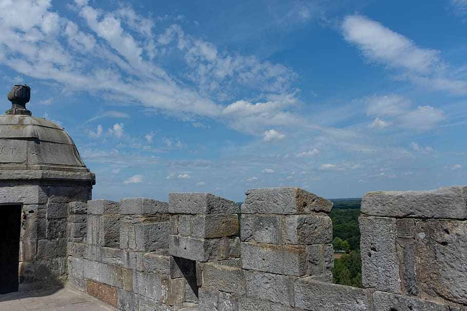 castle, wall, history, architecture, sky, cloud - sky, the past HD wallpaper